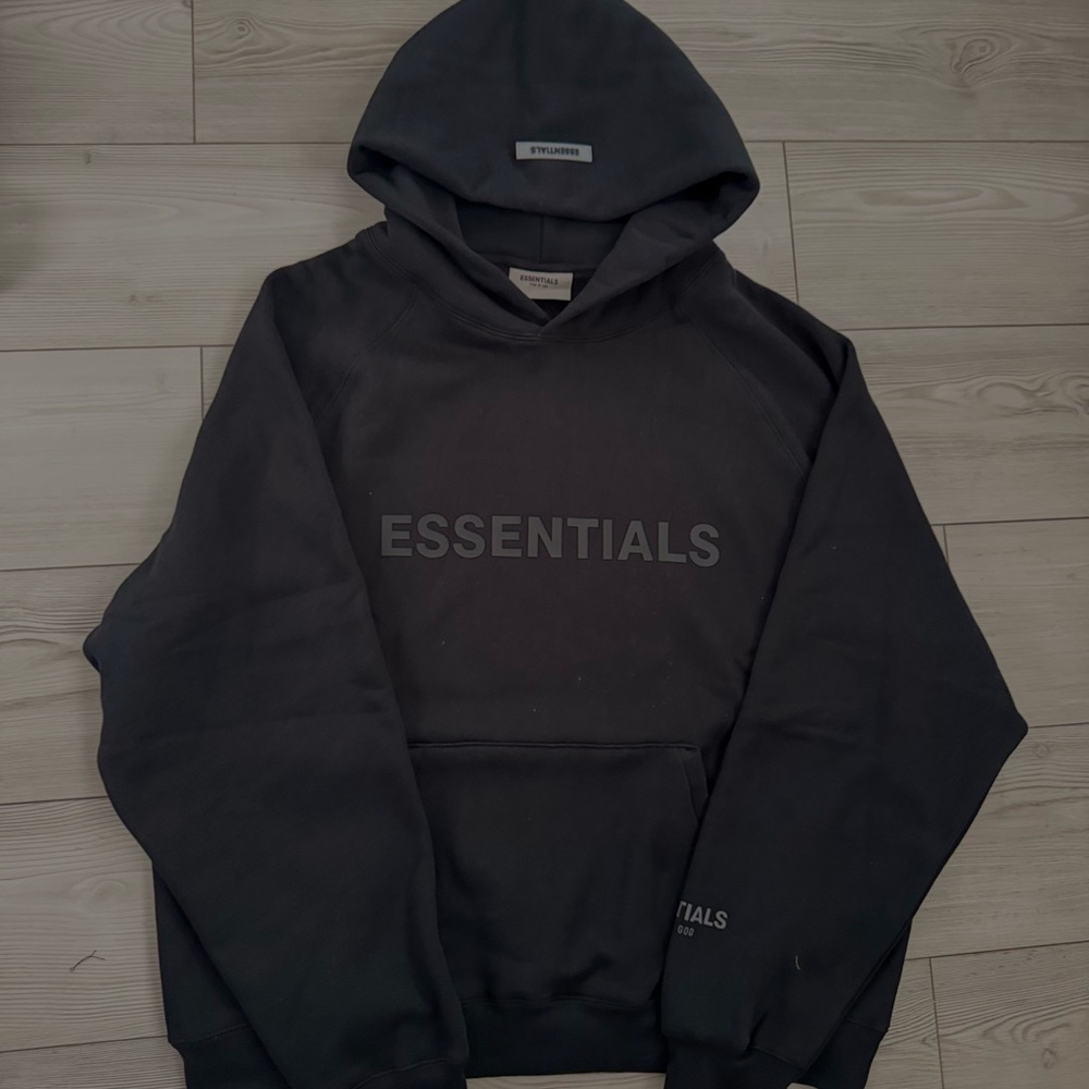 Essentials Black Hoodie for Men